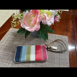 Coach multicolor wristlet